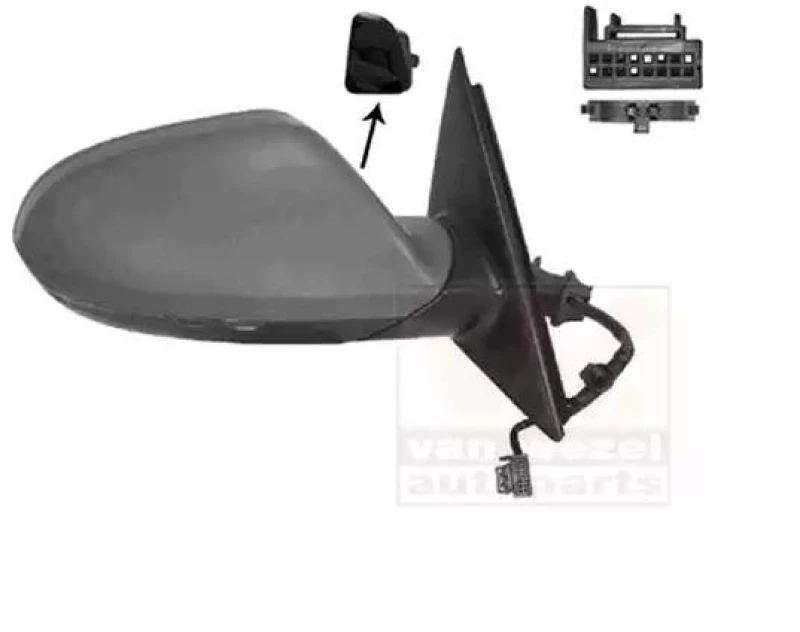 Image of VAN WEZEL 0342818 Wing mirror * HAGUS * Right, Heatable, primed Outside Mirror (50)