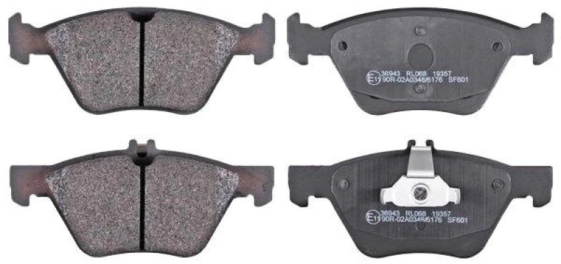 Image of A.B.S. 36943 Brake pad set prepared for wear warning indicator Brake Pad Set,disc brake (402)