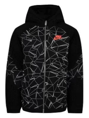 Image of Boys, Nike Nsw Rtlp Full-zip Hoodie, Black, Size 3-4 Years