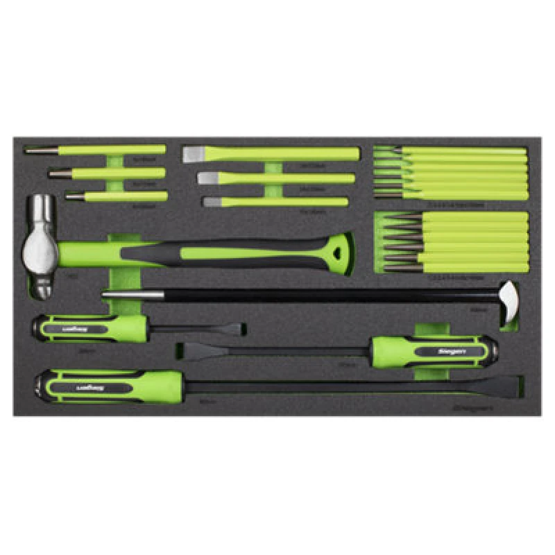 Image of Siegen 23 Piece Pry Bar, Hammer and Punch Set in Module Tray S01279