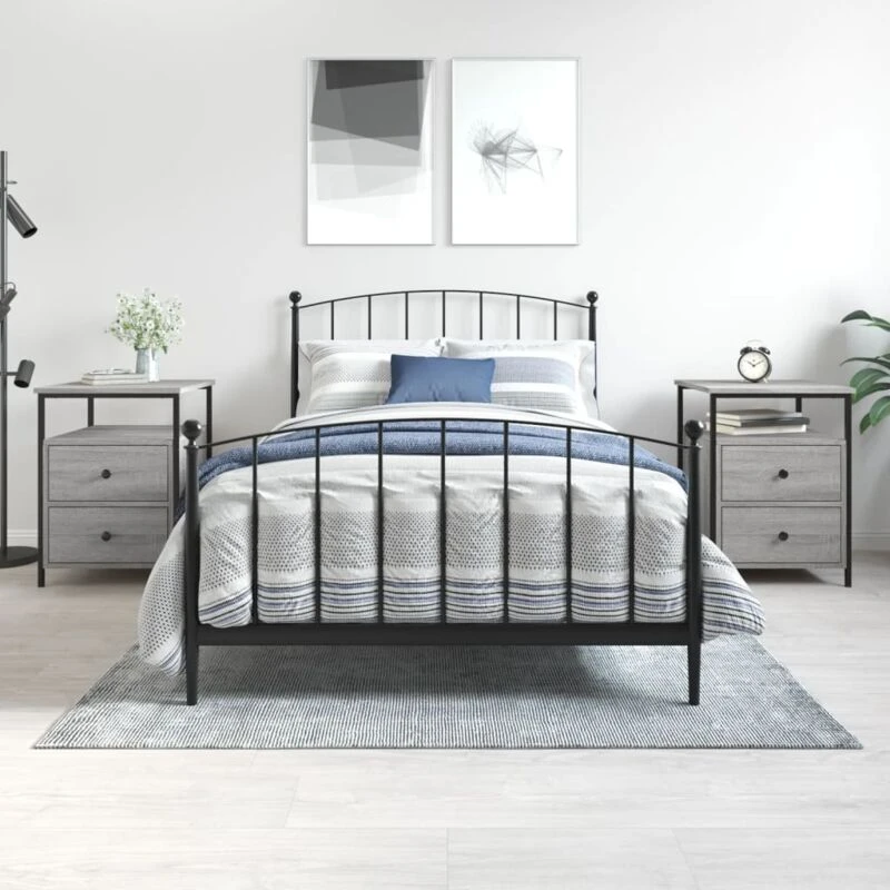 Image of VIDAXL Bedside Cabinets 2 pcs Grey Sonoma 44x45x60cm Engineered Wood Vidaxl 8720845939694