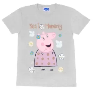 Image of Peppa Pig Womens/Ladies Best Mummy Pig Boyfriend T-Shirt (4XL) (Grey Heather)