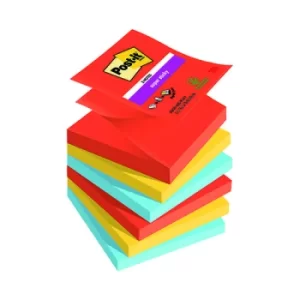 image of Post-it Z-Notes Playful Colour 76x76mm 90 Sheet (Pack of 6) 7100258797