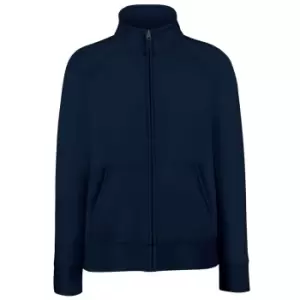 Image of Fruit Of The Loom Ladies/Womens Lady-Fit Fleece Sweatshirt Jacket (M) (Deep Navy)