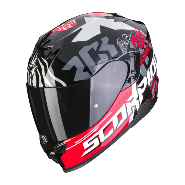 Image of Scorpion Exo-520 Evo Air Rok Bagoros Black-Red Full Face Helmet Size L