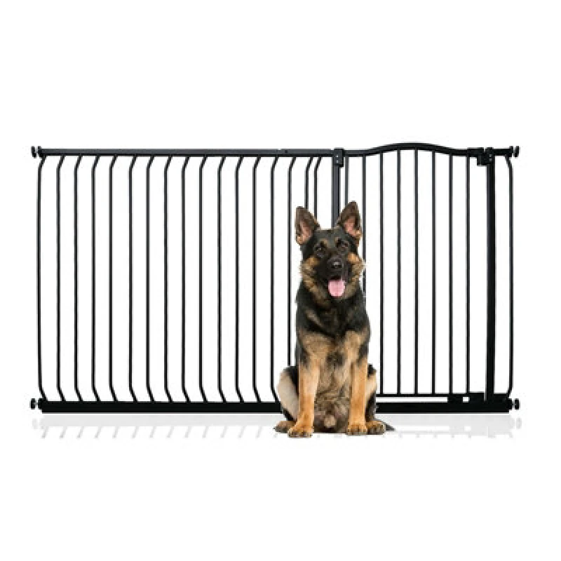 Image of Bettacare Extra Tall Curved Top Dog Gate, 171Cm - 180Cm, Matt Black, Extra Tall 100Cm In Height, Pressure Fit Pet Gate