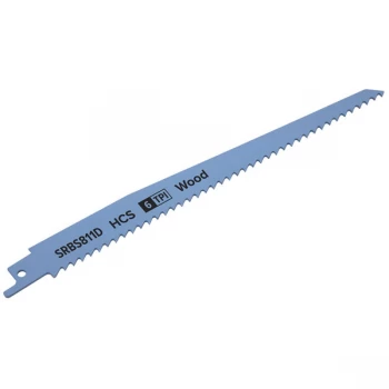 image of Sealey SRBS811D Reciprocating Saw Blade Clean Wood 200mm 6tpi - Pa...