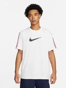 Image of Nike NSW Repeat Short Sleeve T-Shirt - White Size XL Men