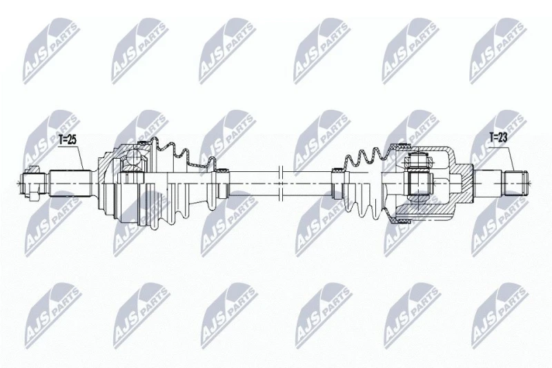 Image of NTY NPW-FR-167 Drive shaft Manual Transmission, Front Axle Left Drive Shaft (13)