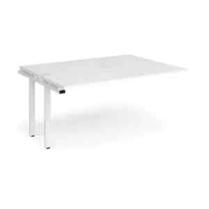 Image of Bench Desk Add On Rectangular Desk 1600mm With Sliding Tops White Tops With White Frames 1200mm Depth Adapt