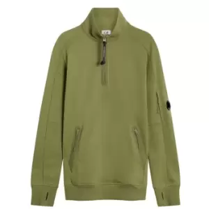 Image of CP COMPANY Lens Arm Quarter Zip Sweatshirt - Green