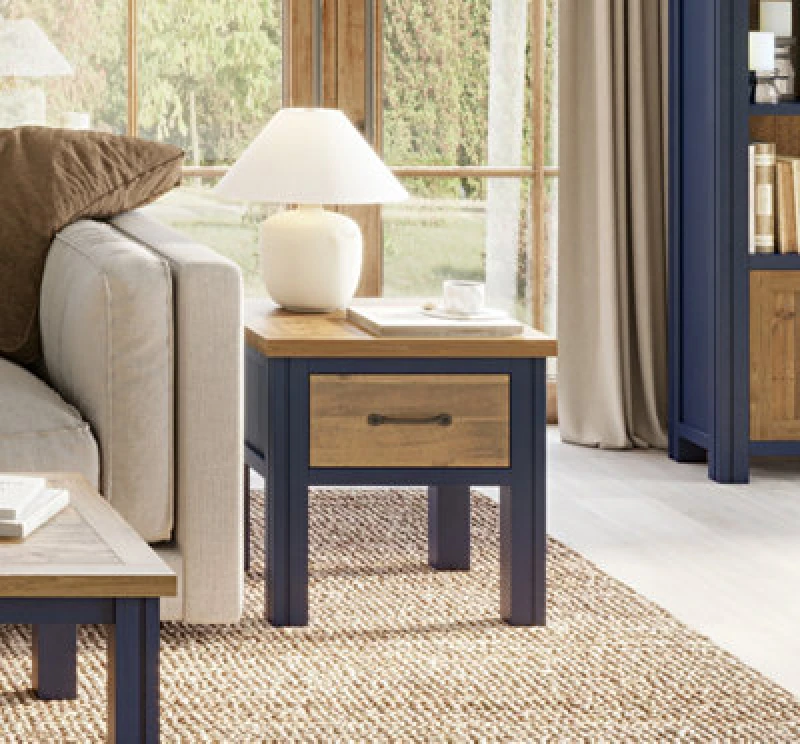 Image of Baumhaus Splash Of Blue - Lamp Table With Drawer