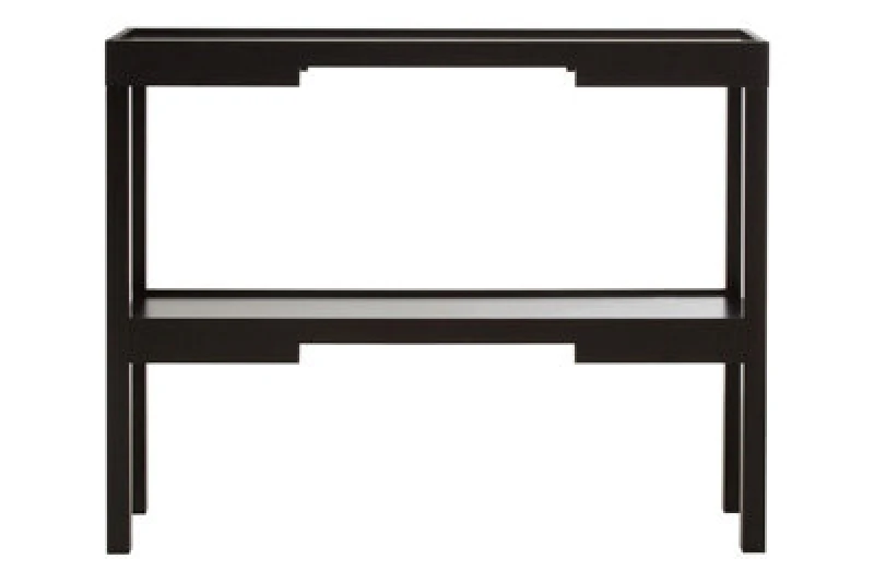 Image of Premier Housewares Two Tiered Design Console Table, Console Table With Storage Shelf, Durable And Versatile Hallway Table Black