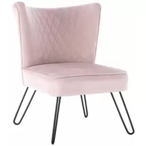 Image of Blush Upholstered Tarnby Accent Chair, W64xD64xH81cm - Blush
