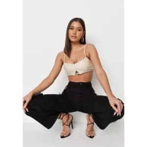 image of Missguided Out Bralet Faux Leather - Cream