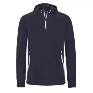 image of Proact Mens Hooded Zip Neck Sweatshirt (S) (Navy)