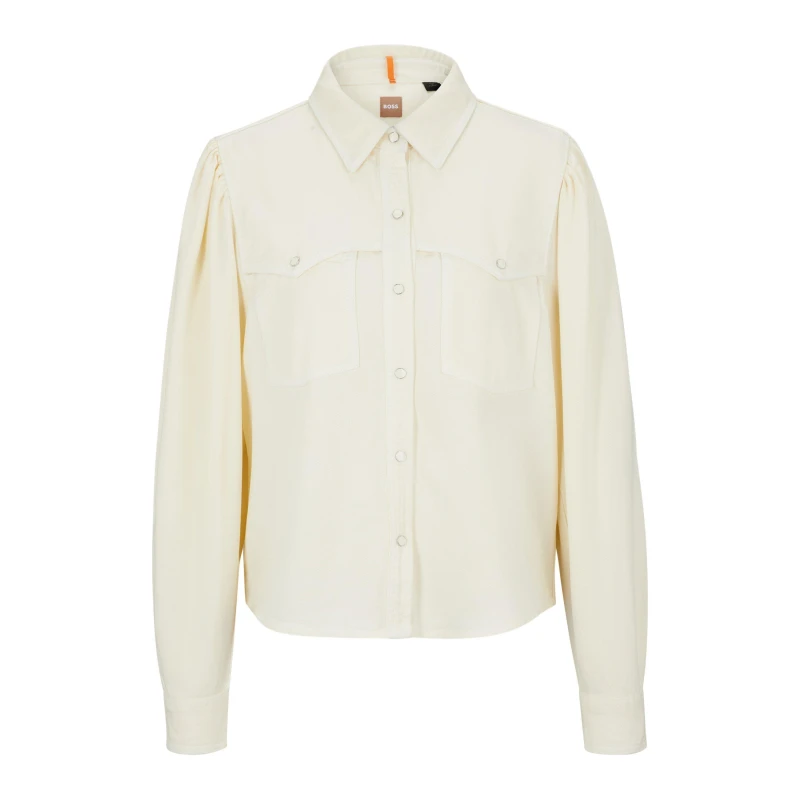 Image of Boss Womens Benedetta D Long-Sleeve Blouse White female 6 (XS)
