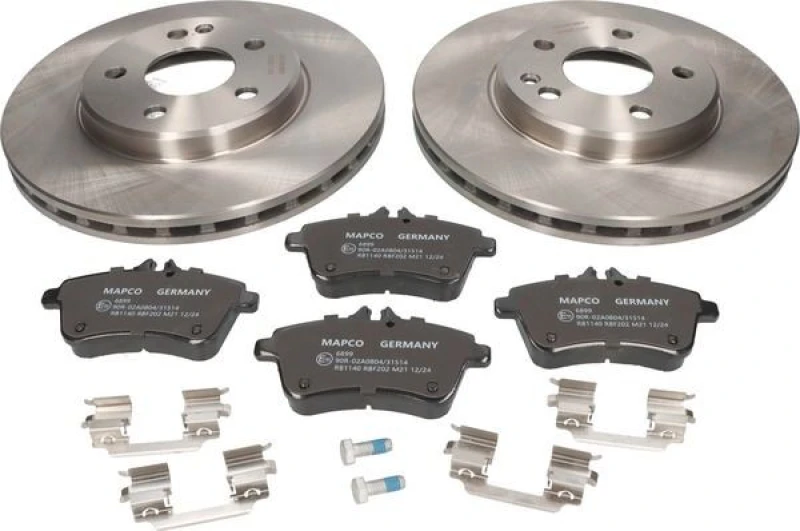 Image of MAPCO 47812 Brake disc and pads set Front Axle, Brake Disc Type: Vented, with anti-squeak plate Brake Set,disc brakes (3405)