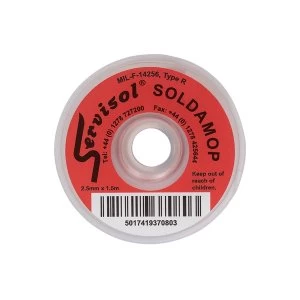 image of SERVISOL Soldamop Solder Absorbing Wick 2.5mm x 1.5m Red