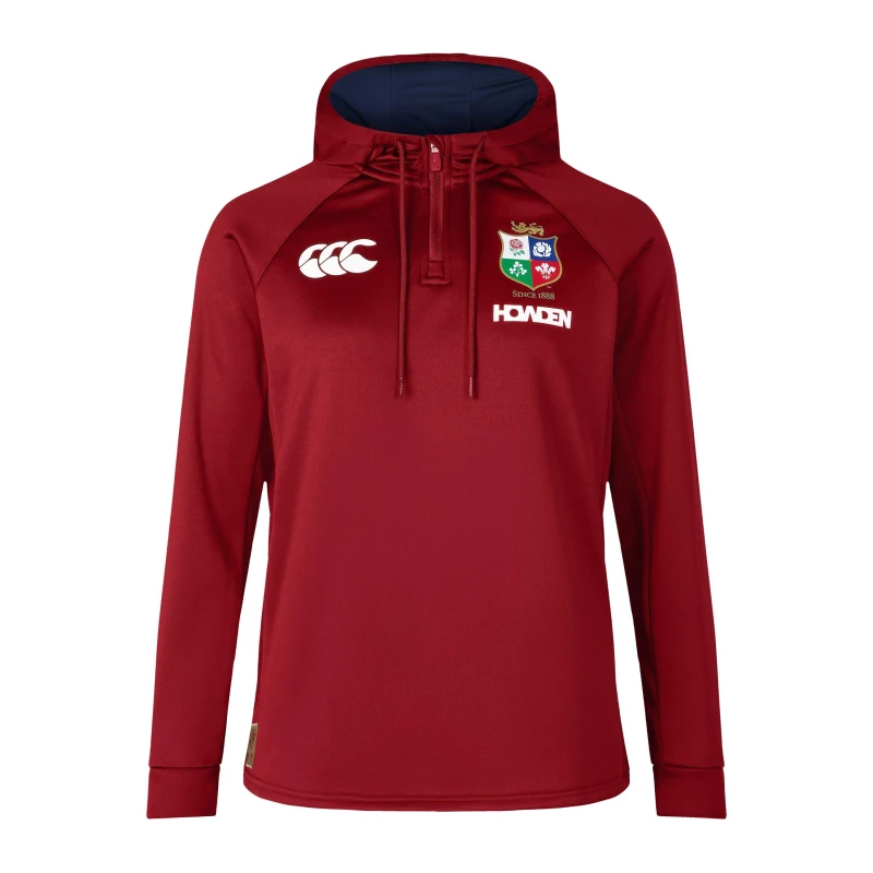 Image of Canterbury British and Irish Lions 2024 Quarter Zip Hoodie Womens - Red Red 10