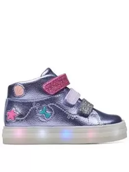 Image of Clarks Toddler Flare Sea High Top Trainer, Purple, Size 6 Younger