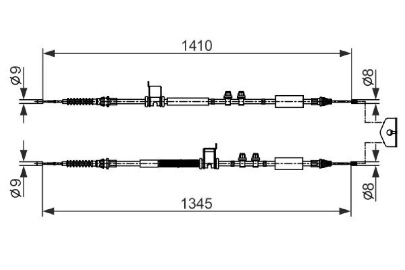 Image of Bosch 1 987 482 560 Brake Cable 1410mm Cable,parking brake (124)