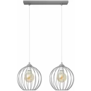 image of Helam Mercure Straight Bar Pendant Ceiling Light Grey 50cm