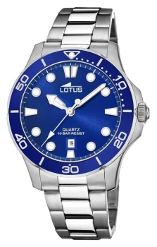 Image of Lotus Mens Stainless Steel Bracelet Blue Dial L18762/1 Watch