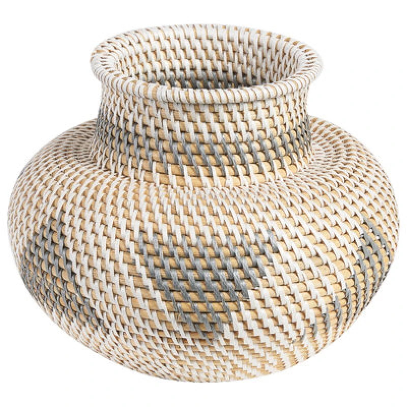 Image of Beliani Decorative Vase Asahan Rattan 22cm Natural