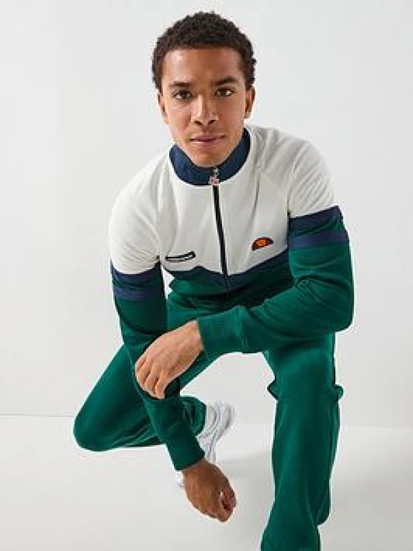 Image of Ellesse Rimini Track Jacket Off White/Dark Green S