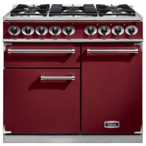 image of Falcon F1000DXDFCYNG 98490 100cm Deluxe Range Cooker - Cranberry Finish