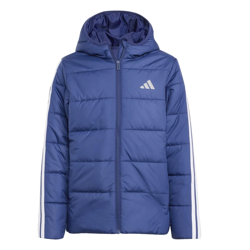 Image of adidas Unisex Kids Essentials 3S Hooded Long Sleeve Puffer Jacket Dark Blue unisex 9-10 Years
