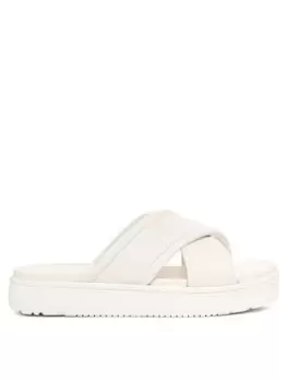 image of UGG Zayne Crossband Flat Sandals - Off White, Size 4, Women