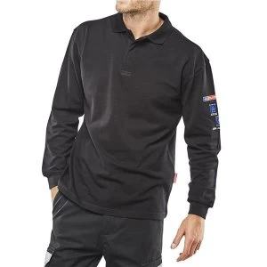 Image of Click Arc Flash Polo Shirt L Sleeve Fire Retardant 2XL Navy Blue Ref