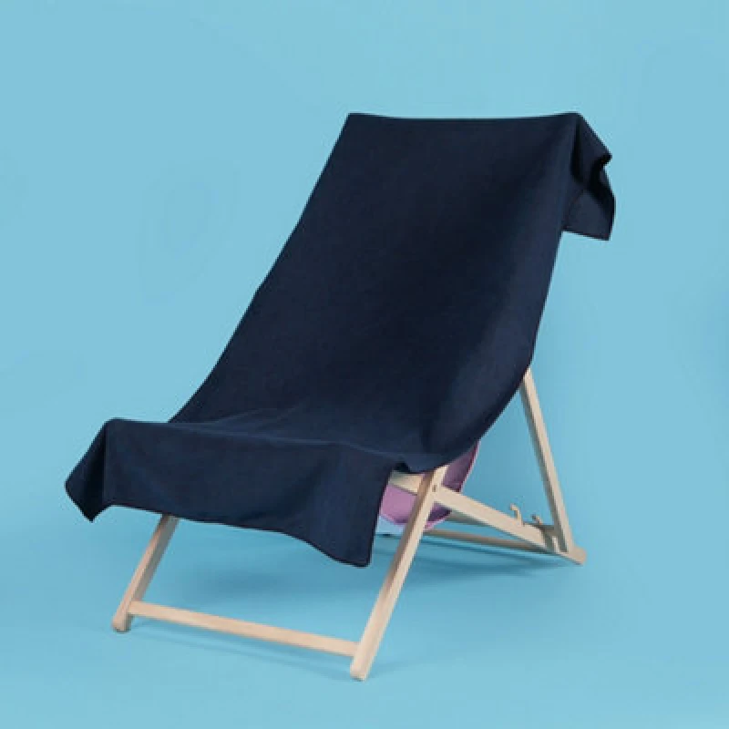 Image of OHS OHS Plain Microfibre Quick Dry Beach Towel Bathroom in Navy Navy One Size Unisex 5027434160860