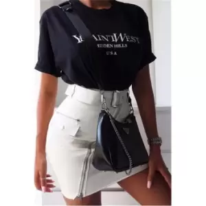 Image of I Saw It First Ye Saint Slogan Oversized Tshirt - Black