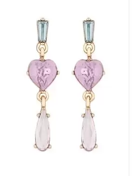 Lipsy Rose Gold Pastel Hearts Drop Earrings