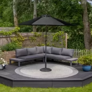 Image of Harbour Lifestyle Triton 2.5M Aluminium Parasol - Black