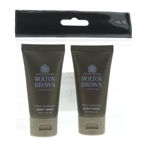 image of Molton Brown White Sandalwood Gift Set 2 x 30ml Body Wash