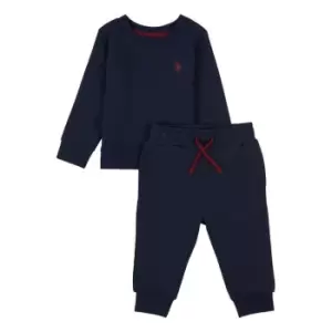 image of US Polo Assn USPA Crew Sweat Set Bb31 - Blue