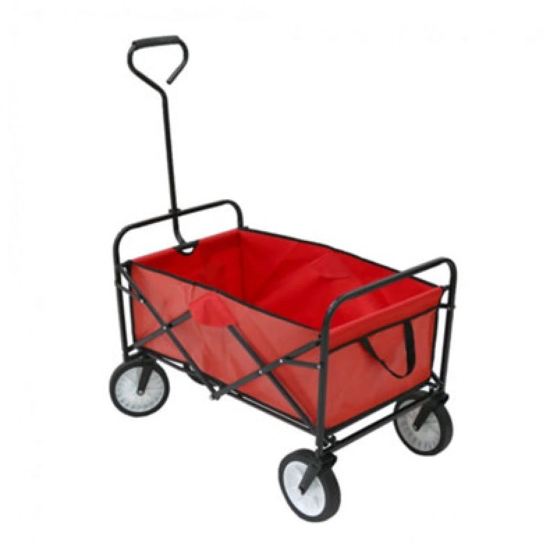 Image of Oypla Heavy Duty Foldable Garden Trolley Cart Red