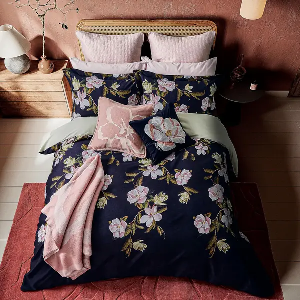 Ted Baker Opal Floral Duvet Set - Navy - Super king