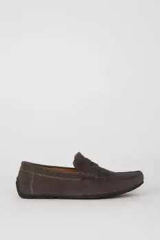 Image of Mens Charcoal Suede Loafers