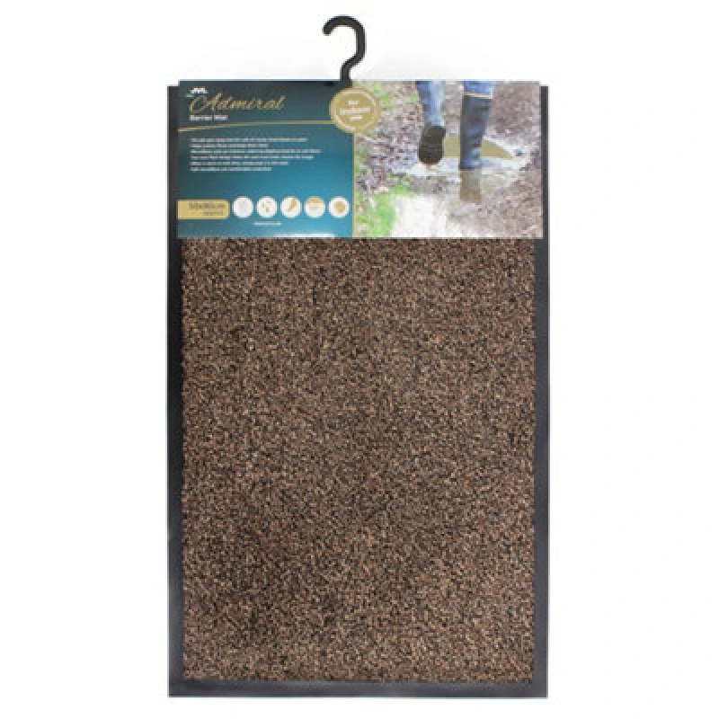 Image of JVL Admiral Machine Washable Micorfibre Barrier Doormat 50x80cm Brown Brown