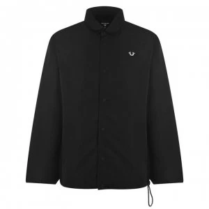 Image of True Religion Logo Coach Jacket - Black 1001