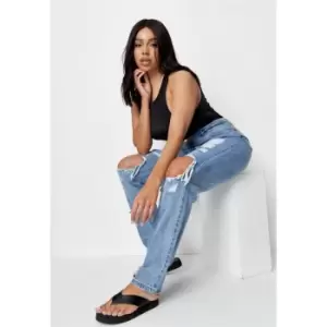 image of Missguided Shredded Wrath Jean - Blue