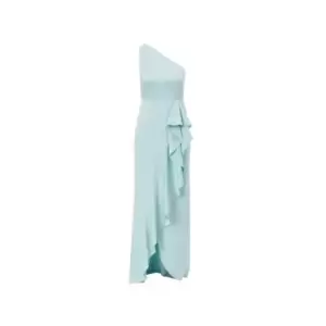 image of Adrianna Papell Satin Crepe One Shoulder Gown - Green