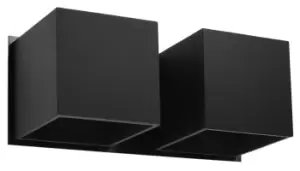 Image of Quad Twin Square Up & Down Wall Lamp Black G9