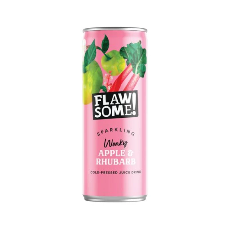 Image of Flawsome Flawsome Apple + Rhubarb Can 250ml (Pack of 24) 187274 187274