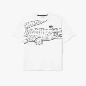 Lacoste RG Big Crocodile T-Shirt Mens - White